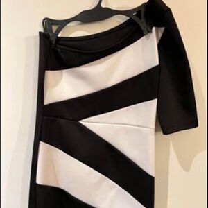 Black and white mini cocktail dress